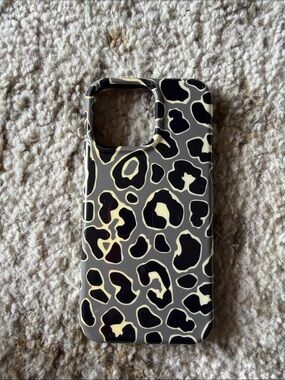 Leopard Print Black & Cream iPhone 15 Pro Max Case - Stylish Protection